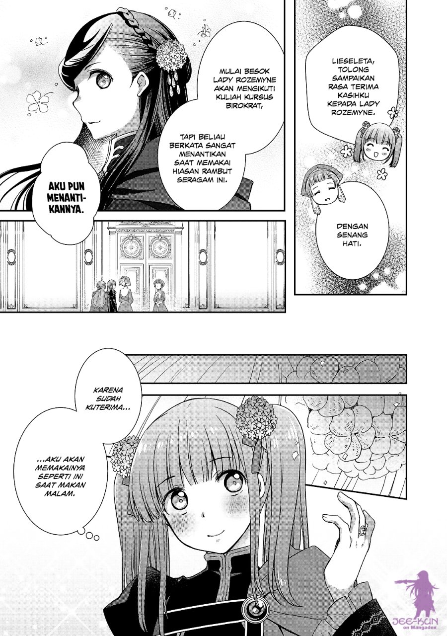 Baca Honzuki no Gekokujou: Hannerōre no Kizoku-in Gonensei Ichi – Koishite Mitai O’hime-sama Chapter 8 Bahasa Indonesia page 32