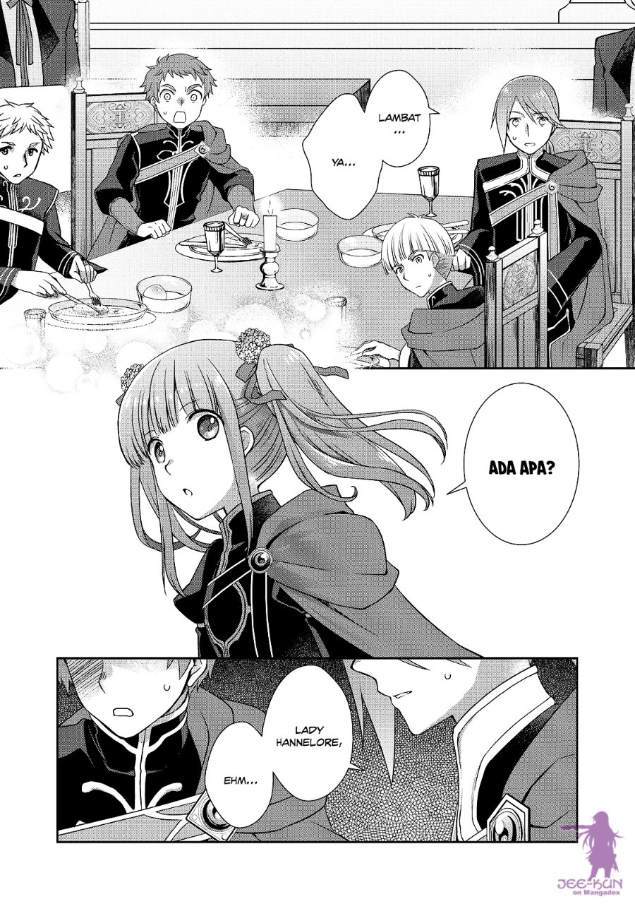 Baca Honzuki no Gekokujou: Hannerōre no Kizoku-in Gonensei Ichi – Koishite Mitai O’hime-sama Chapter 8 Bahasa Indonesia page 38