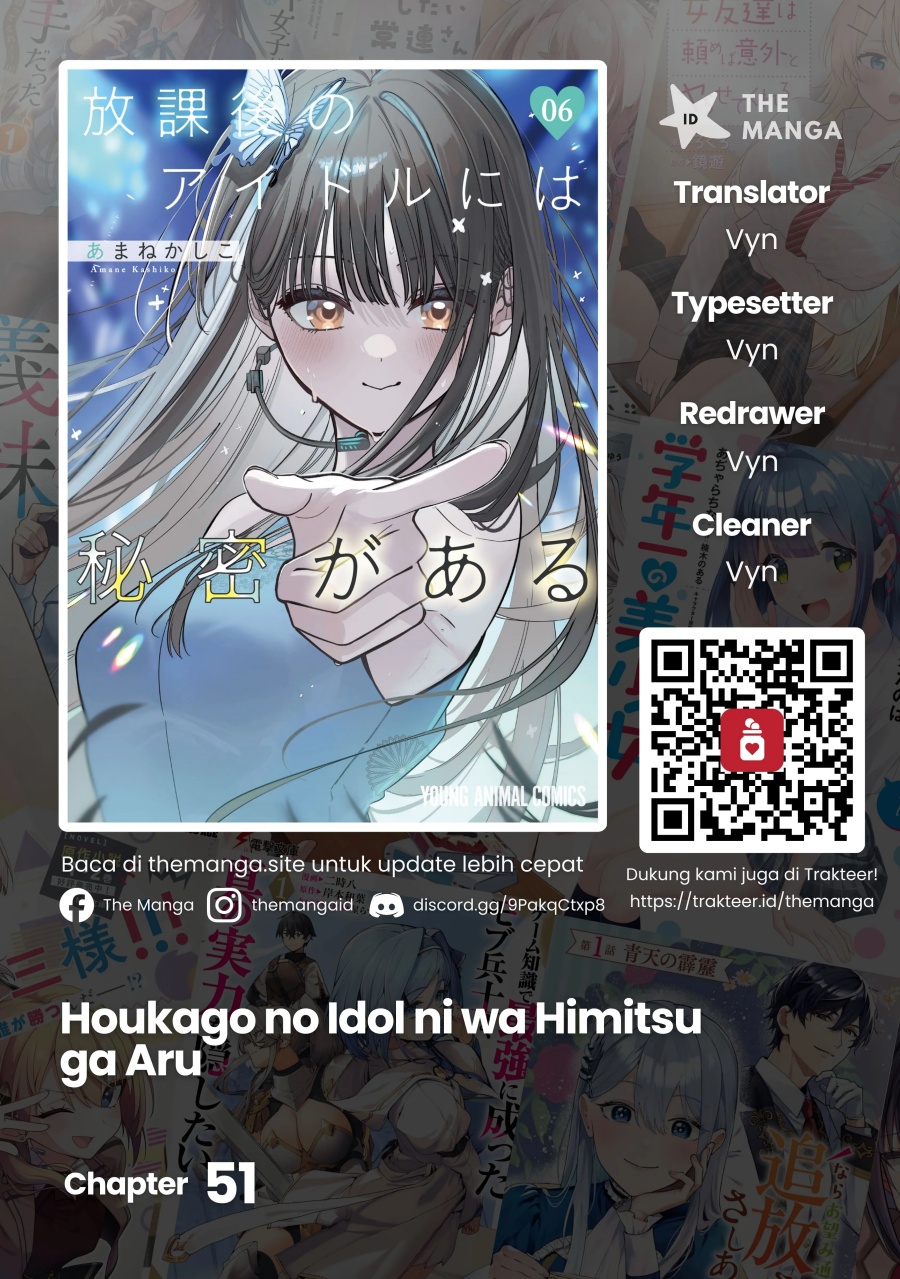 Baca Houkago no Idol ni wa Himitsu ga aru - Chapter 51 halaman 1