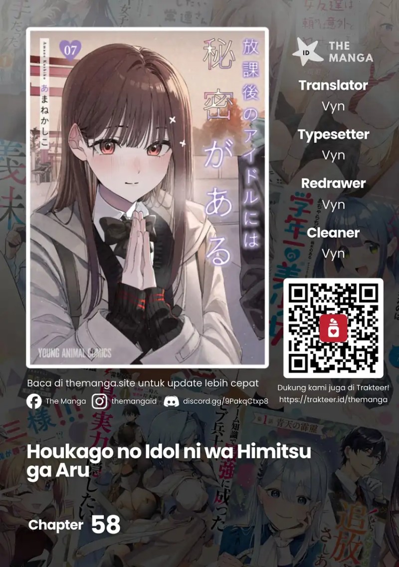 Baca Houkago no Idol ni wa Himitsu ga aru - Chapter 58 halaman 1