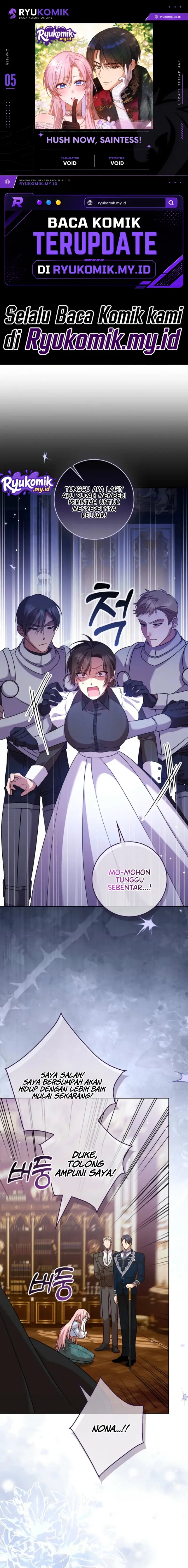 Baca Hush Now, Saintess! Chapter 5 Bahasa Indonesia page 6