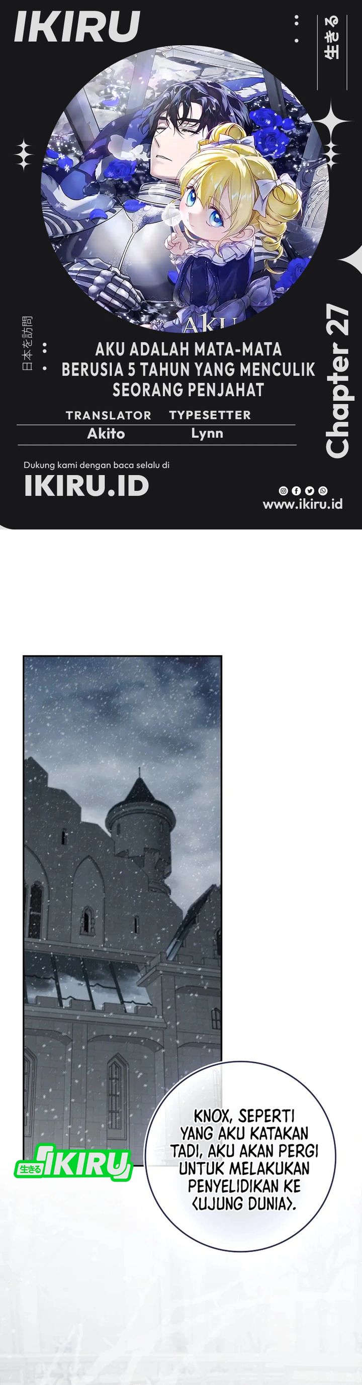 Baca I Am the 5-Year-Old Spy Who Kidnapped the Villain - Chapter 27 halaman 1
