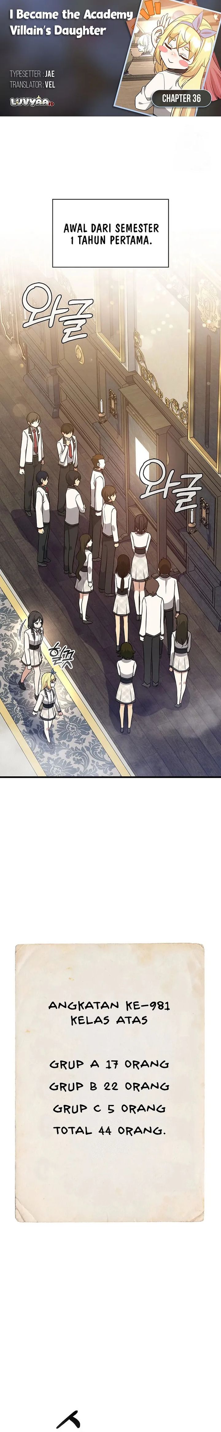 Baca I Became the Academy Villain's Daughter - Chapter 36 halaman 1