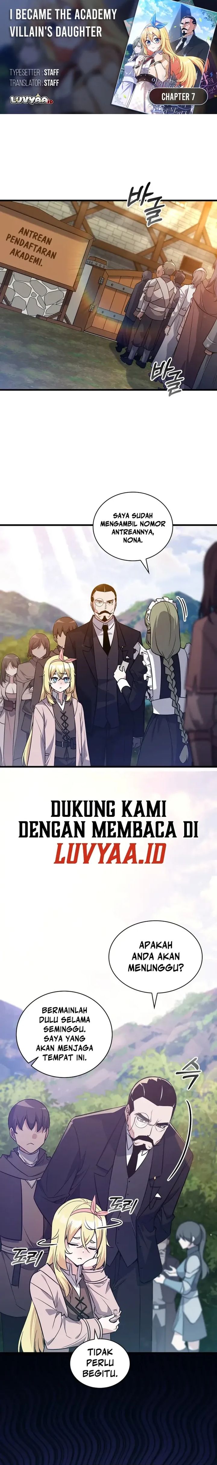 Baca I Became the Academy Villain's Daughter - Chapter 7 halaman 1