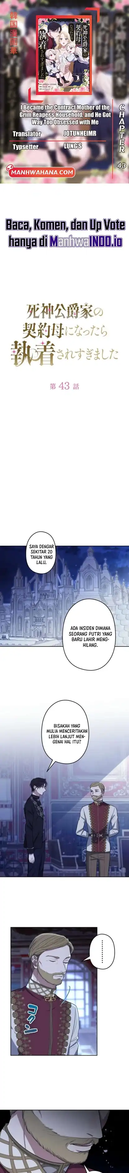 Baca I Became the Contract Mother of the Grim Reaper Duke’s Family and They Became Obsessed With Me - Chapter 43 halaman 1