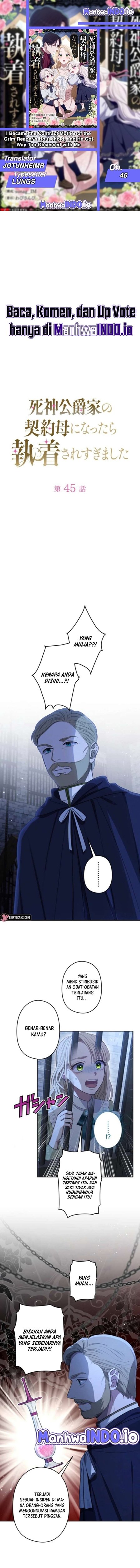 Baca I Became the Contract Mother of the Grim Reaper Duke's Family and They Became Obsessed With Me - Chapter 45 halaman 1