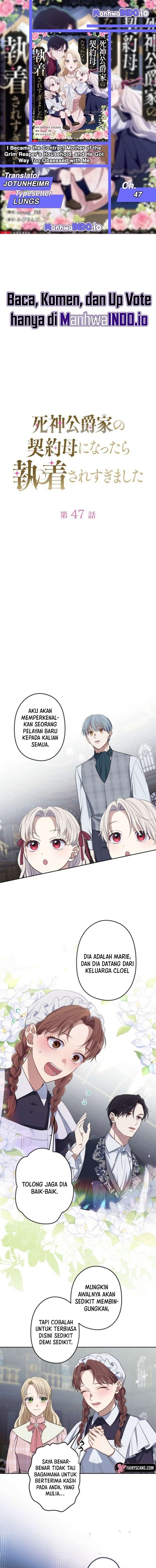 Baca I Became the Contract Mother of the Grim Reaper Duke's Family and They Became Obsessed With Me - Chapter 47 halaman 1