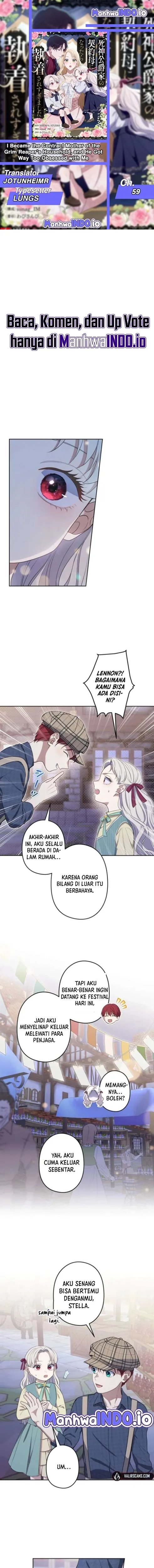 Baca I Became the Contract Mother of the Grim Reaper Duke's Family and They Became Obsessed With Me - Chapter 59 halaman 1