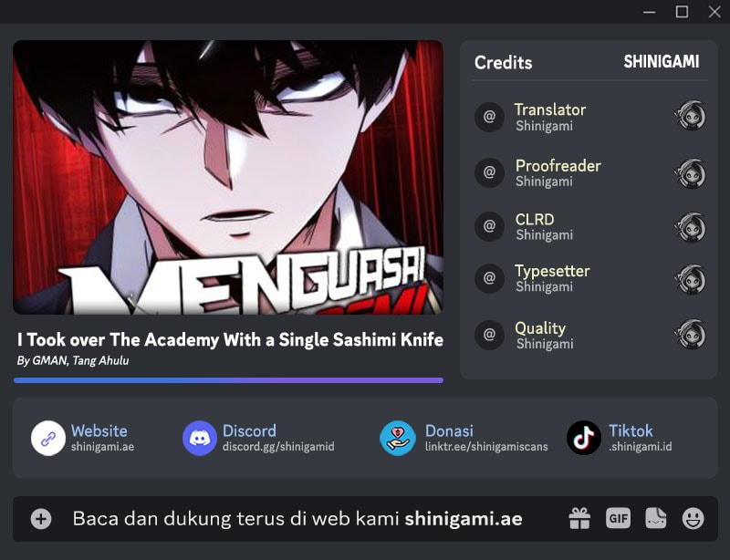 I Took over The Academy With a Single Sashimi Knife Chapter 91 - Page 1
