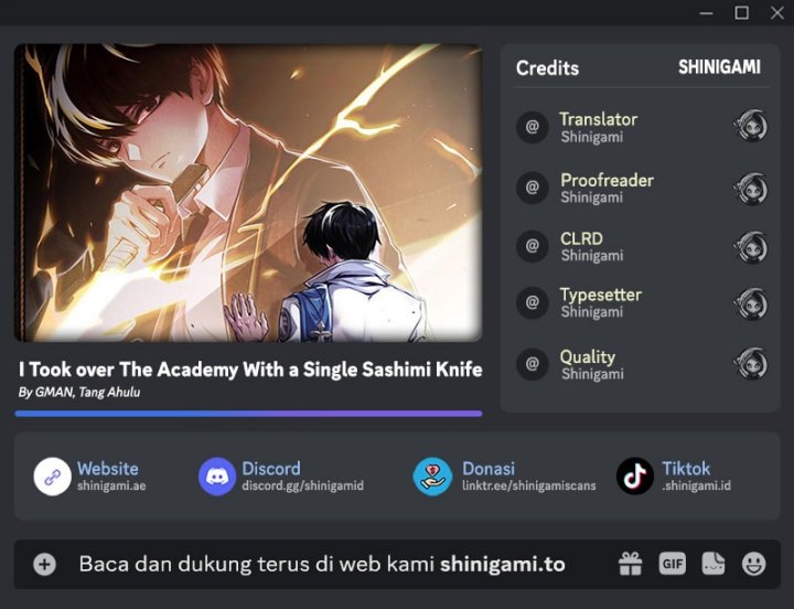 I Took over The Academy With a Single Sashimi Knife Chapter 94 - Page 1