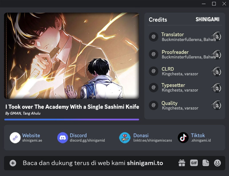 I Took over The Academy With a Single Sashimi Knife Chapter 96 - Page 1