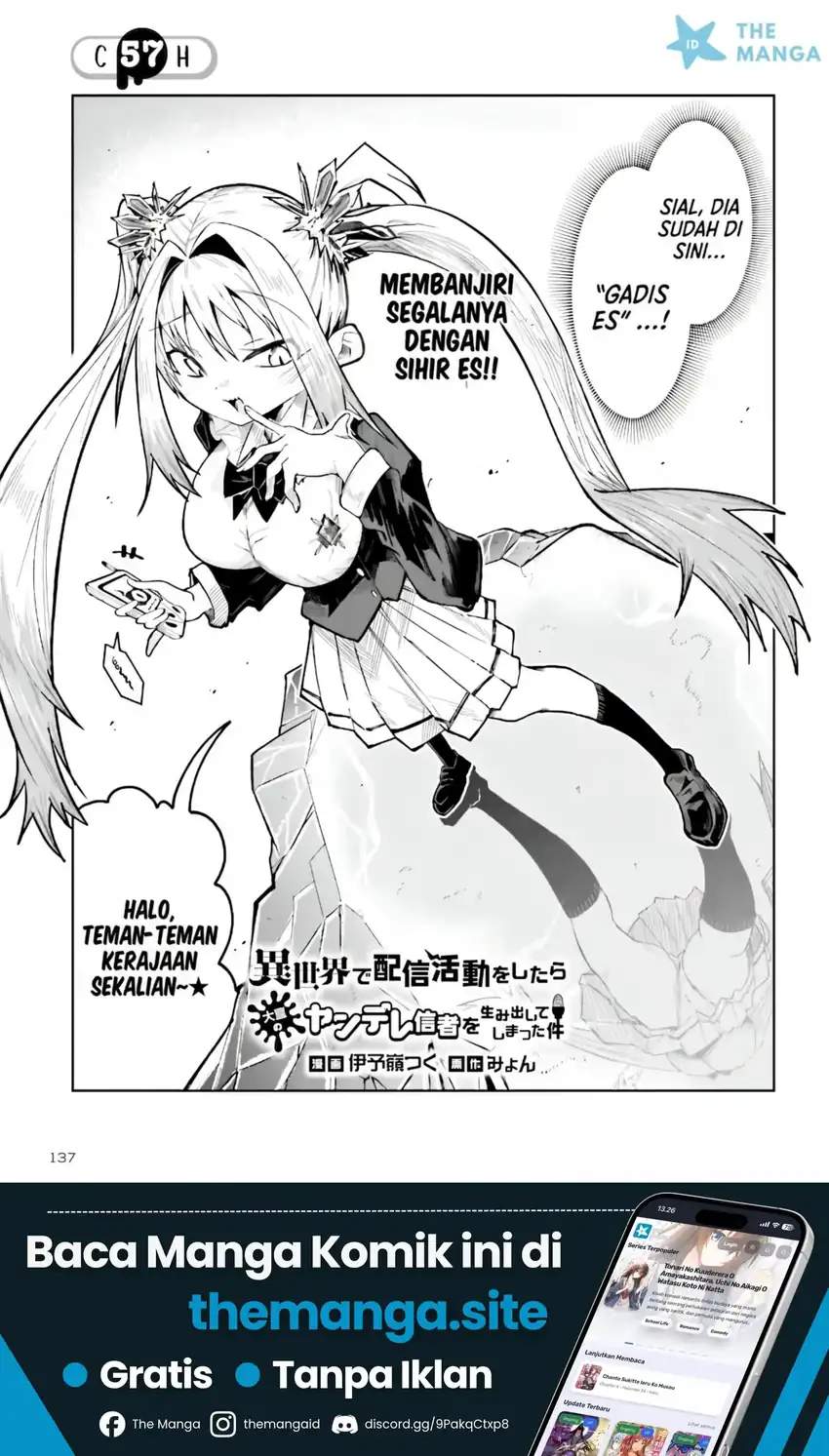 Baca Isekai de Haishin Katsudou wo Shitara Tairyou no Yandere Shinja wo Umidashite Shimatta Ken - Chapter 57 halaman 2