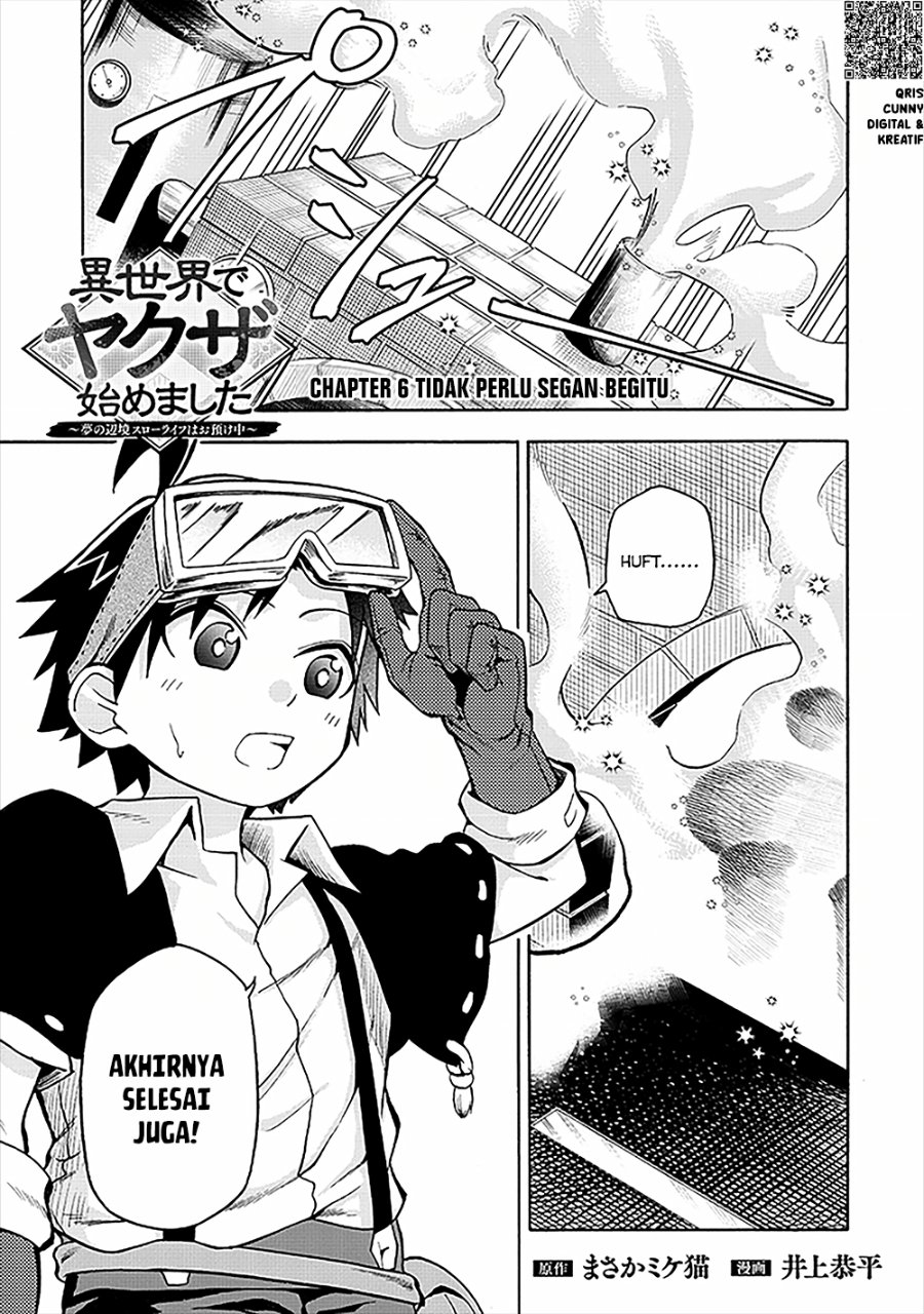 Baca Isekai de Yakuza Hajimemashita: Yume no Henkyou Slow Life wa Oazuke-chuu - Chapter 6.1 halaman 3