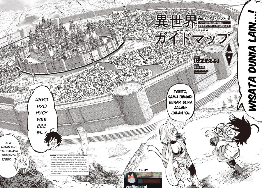 Baca Isekai Guide Map: [Kuchikomi] o Tayori ni Yuuyuujiteki na Isekai Ryokou Slow Life o Mankitsu Shimasu - Chapter 2 halaman 2
