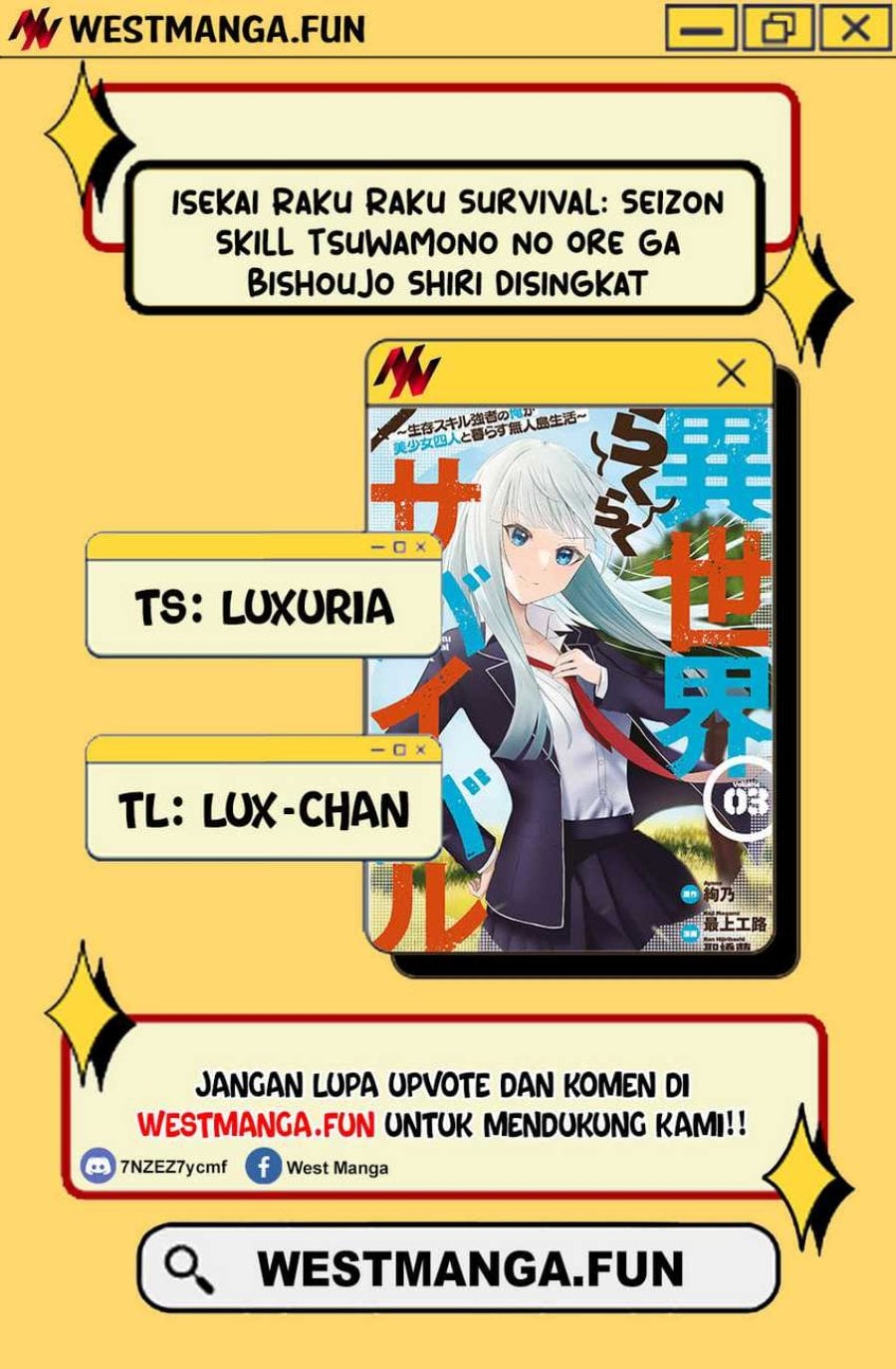 Baca Isekai Rakuraku Survival ~Seizon Skill Tsuwamono no Ore ga Bishoujo Shiri to Kurasu Mujintou Seikatsu~ Chapter 30 Bahasa Indonesia page 8