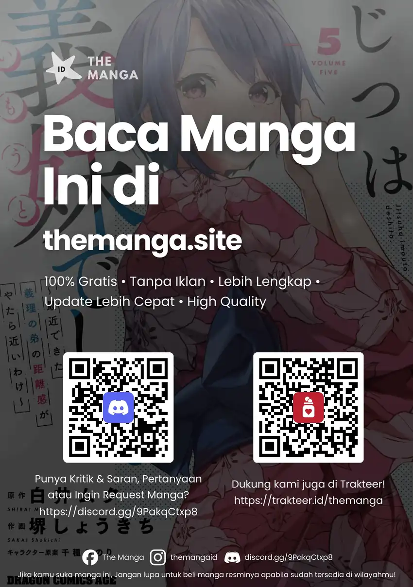 Baca Jitsu wa Gimai (Imouto) deshita. ~Saikin de Kitagiri no Otouto no Kyorikan ga Yatara Chikaiwake~ - Chapter 24 halaman 58