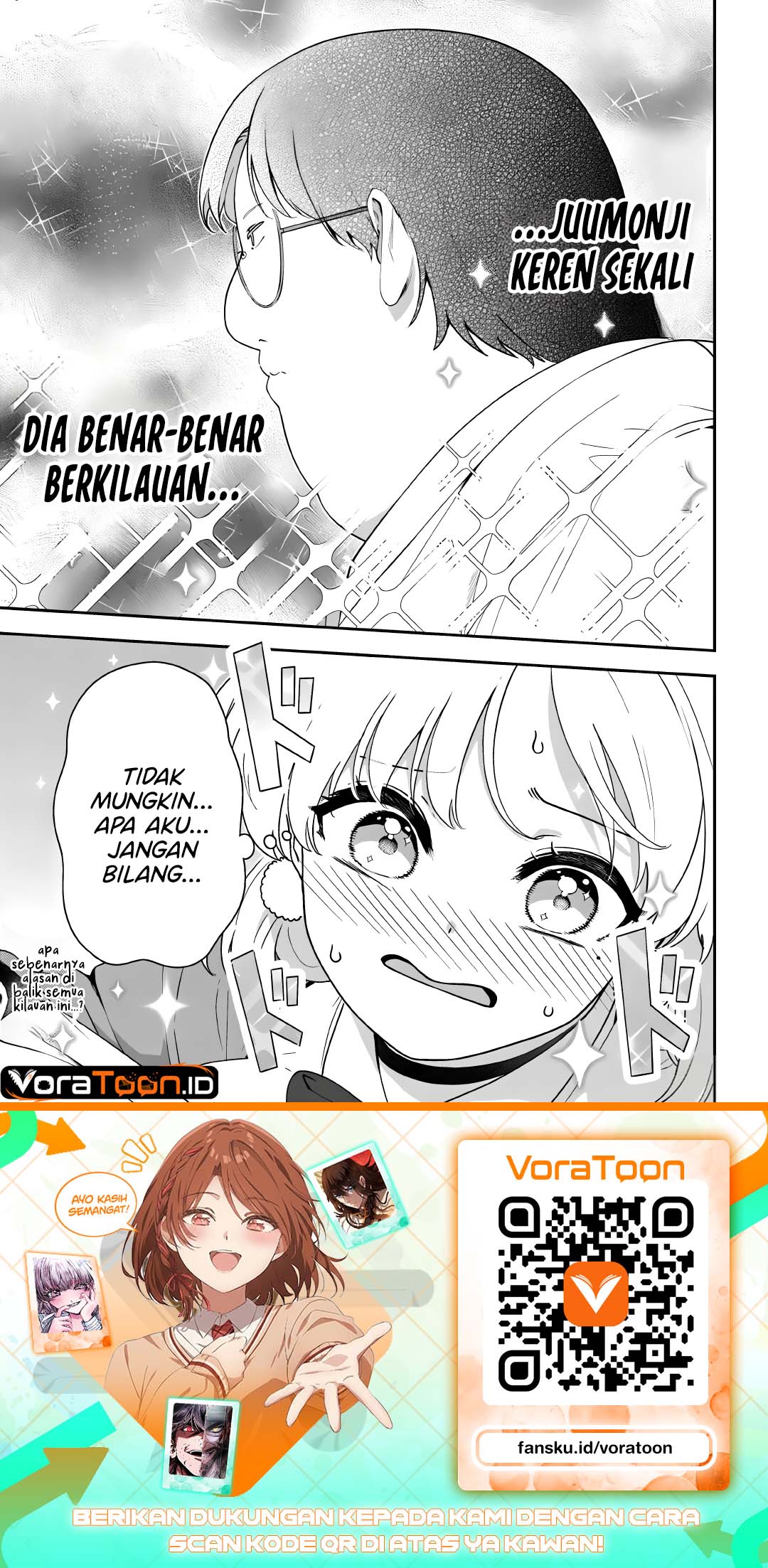 Baca Juumonji-kun Shika Mienai!! Chapter 4 Bahasa Indonesia page 56