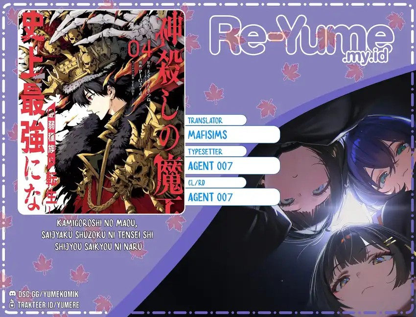 Baca Kamigoroshi no Maou Saijyaku Shuzoku ni Tensei shi Shijyou Saikyou ni naru - Chapter 13 halaman 1