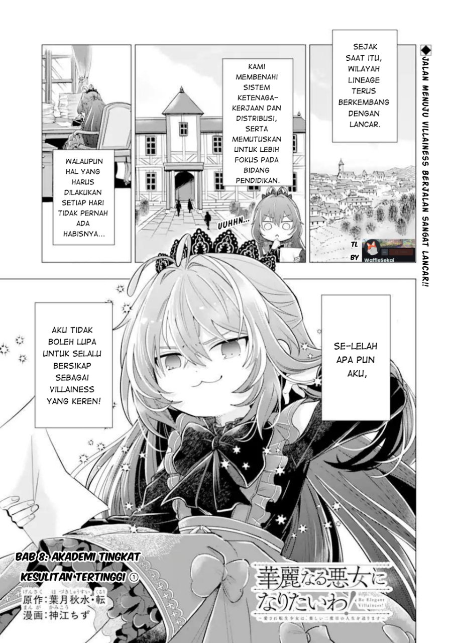 Kareinaru Akujo ni Naritai wa!: Aisare Tensei Shoujo wa, Tanoshii Nidome no Jinsei o Okurimasu Chapter 8.1 - Page 1