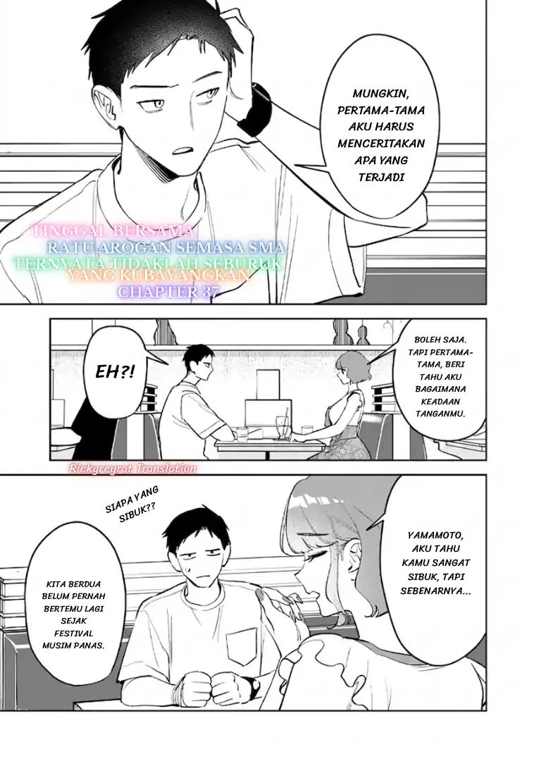 Baca Koko Jidai ni Gomandatta Jou sama to no Dousei Seikatsu wa Igaito Igokochi ga Warukunai - Chapter 37 halaman 2