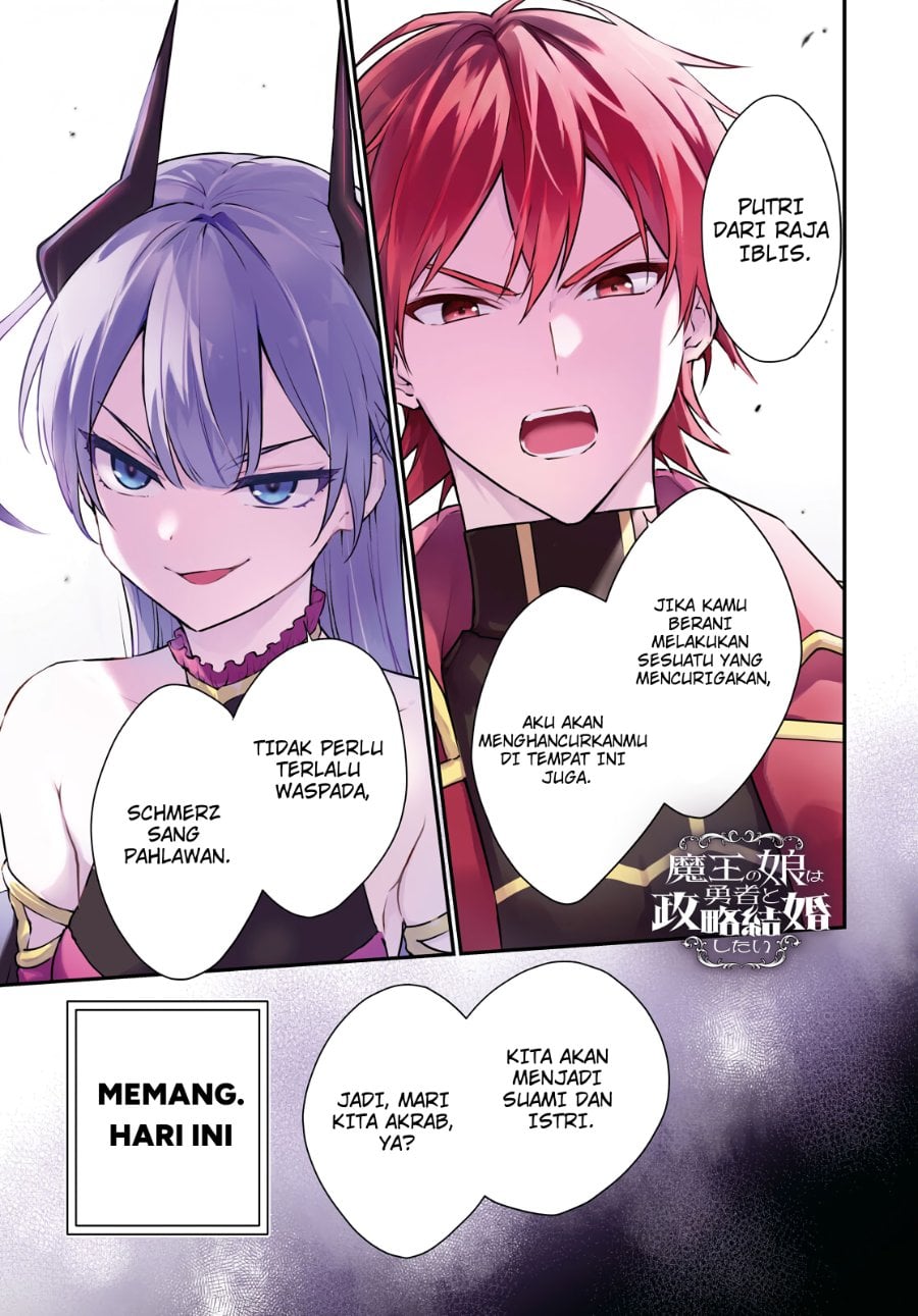 Baca Maou no Musume wa Yuusha to Seiryaku Kekkon Shitai - Chapter 1 halaman 2