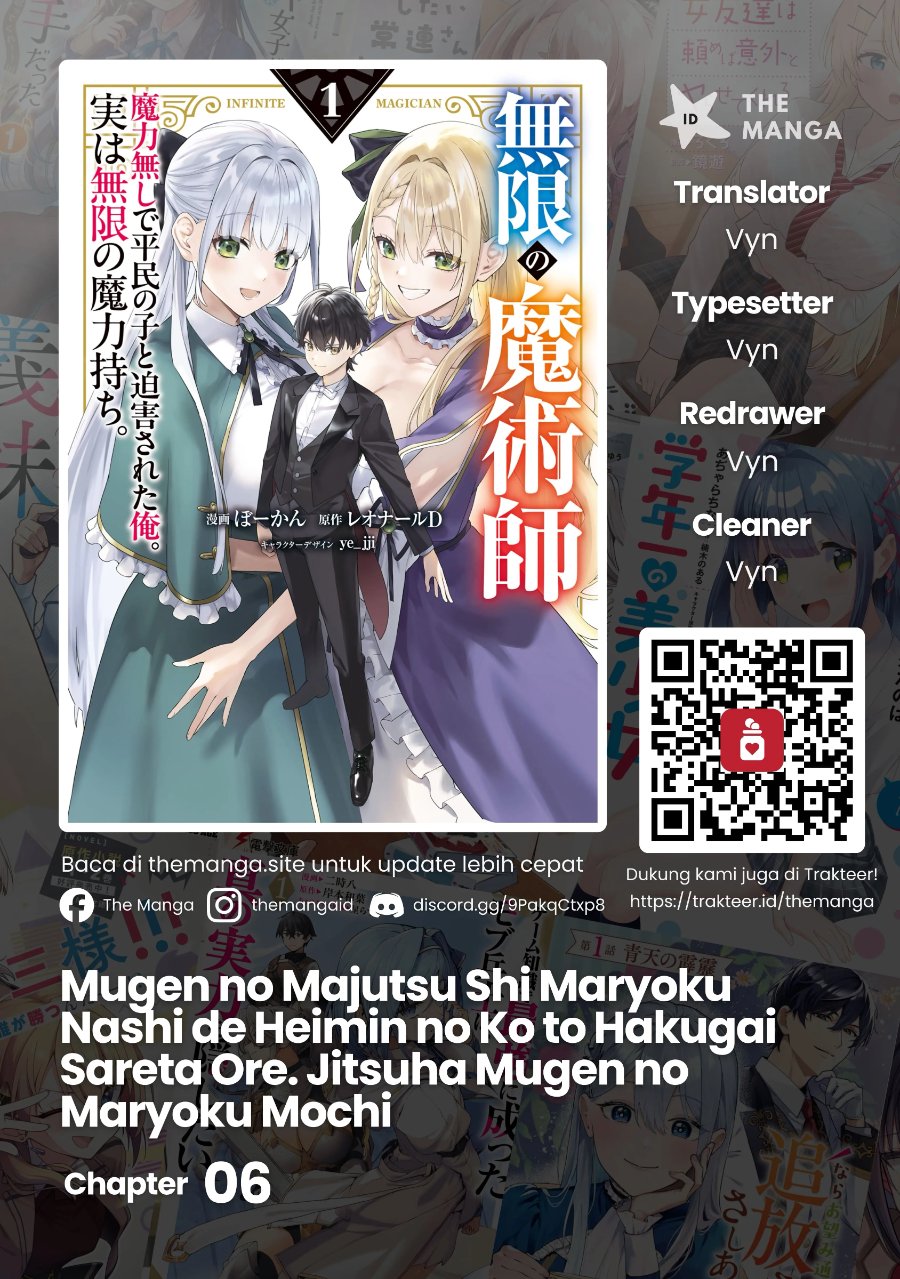 Mugen no Majutsu Shi Maryoku Nashi de Heimin no Ko to Hakugai Sareta Ore. Jitsuha Mugen no Maryoku Mochi Chapter 6 - Page 1