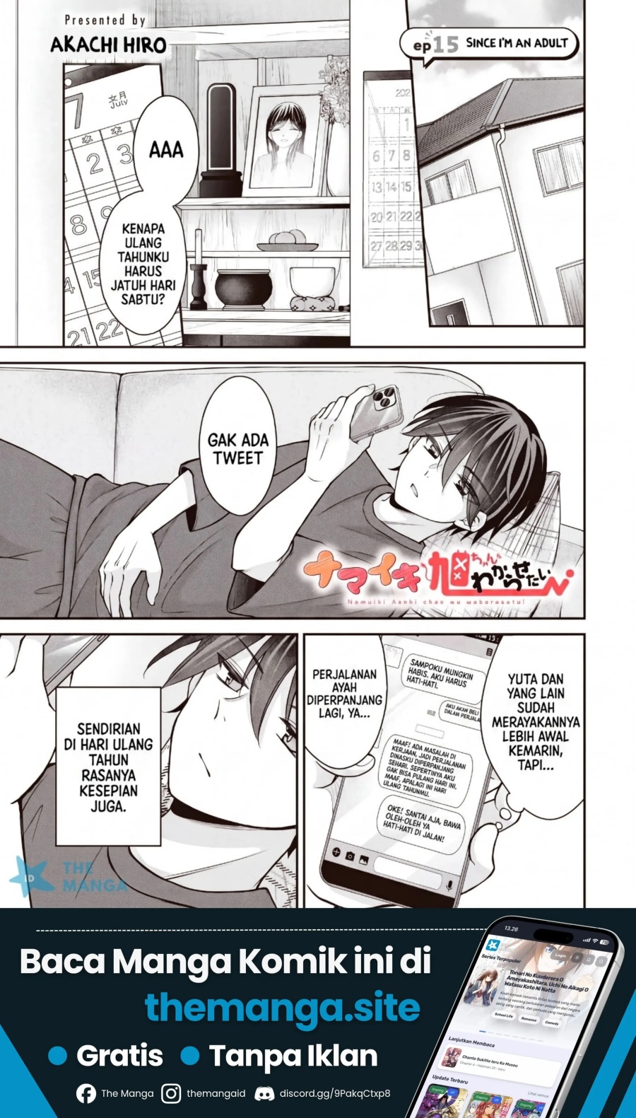 Baca Namaiki Asahi-chan wo Wakarasetai - Chapter 15 halaman 2