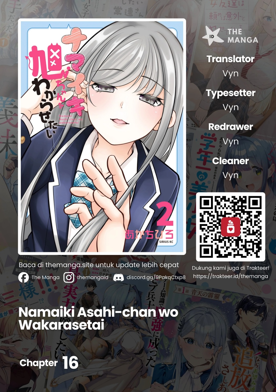 Baca Namaiki Asahi-chan wo Wakarasetai - Chapter 16 halaman 1