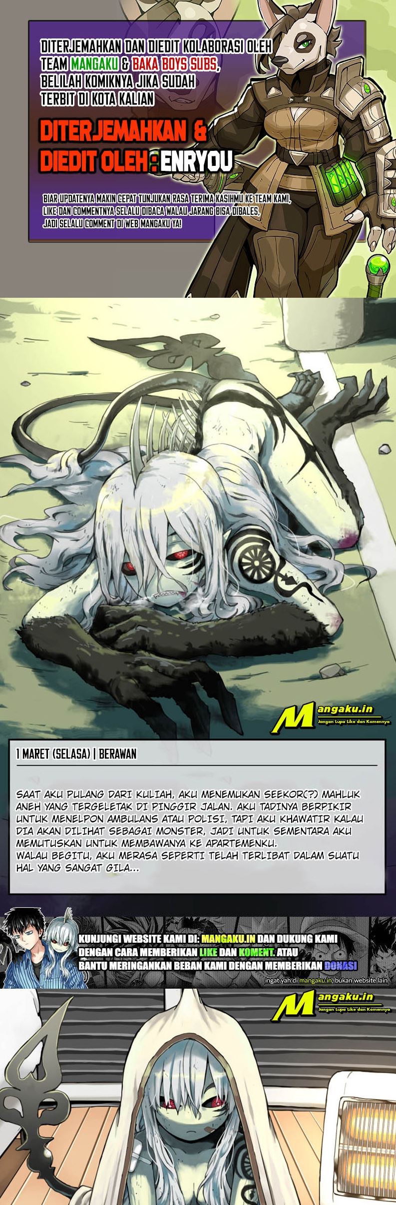 Baca Observation Diary On A Creature I Picked Up - Chapter 1 halaman 1