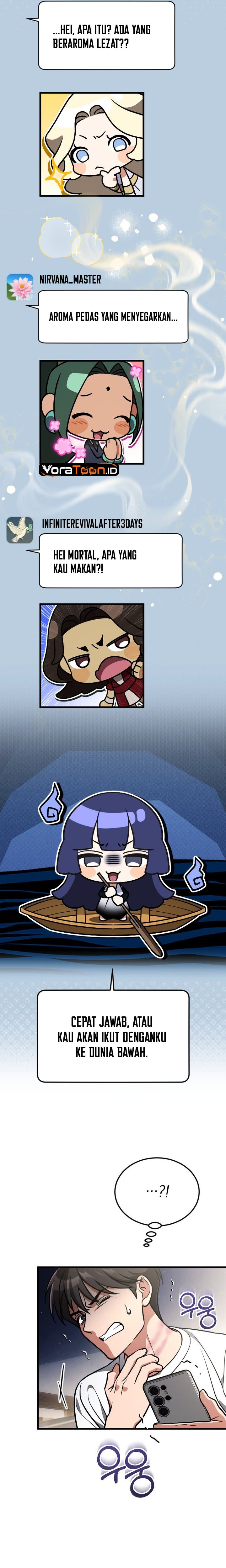 Baca Offering Kimchi Cup Noodles to the Gods’ Group Chat Chapter 1 Bahasa Indonesia page 46
