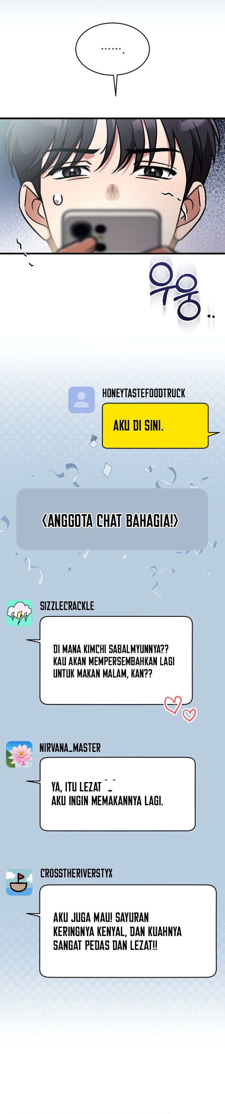 Baca Offering Kimchi Cup Noodles to the Gods’ Group Chat Chapter 1 Bahasa Indonesia page 78