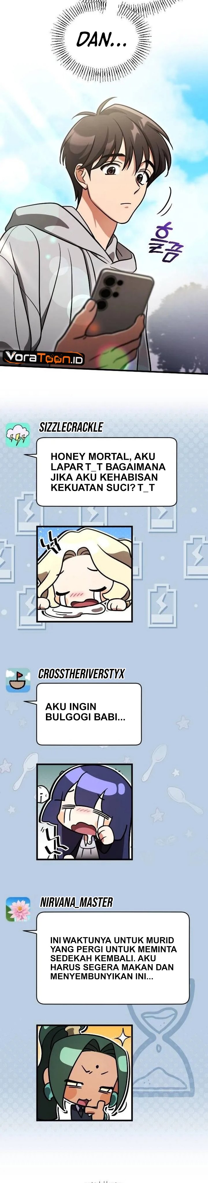 Baca Offering Kimchi Cup Noodles to the Gods’ Group Chat Chapter 3 Bahasa Indonesia page 50
