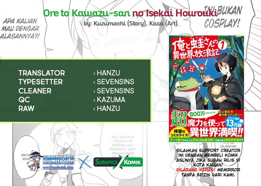 Baca Ore to Kawazu-san no Isekai Hourouki - Chapter 16.1 halaman 1