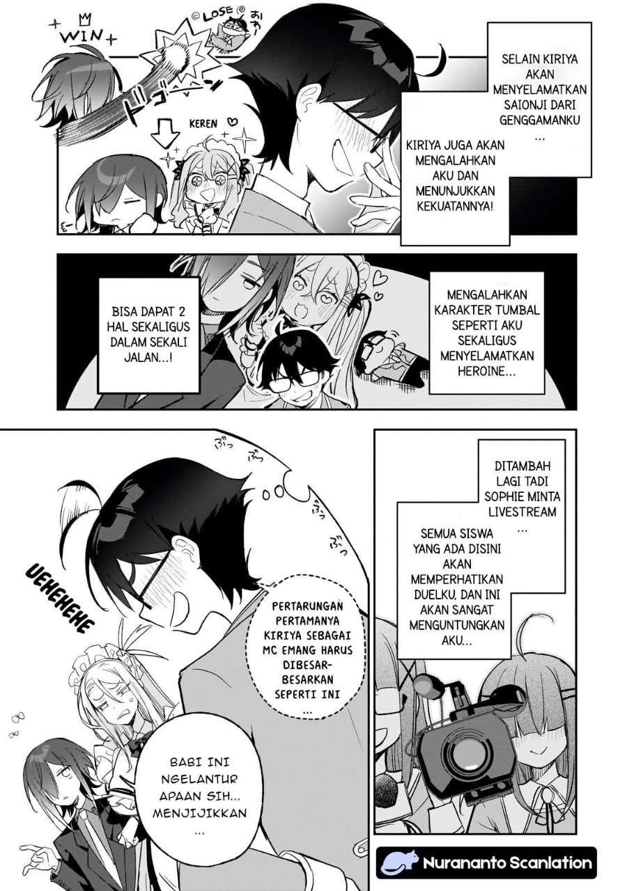 Baca Ore wa Gakuen Zunou Battle no Ensyutsuka!: Jishou Mob ga Kage kara Egaku Saikyou Shujinkou Musou Scenario - Chapter 4.2 halaman 9