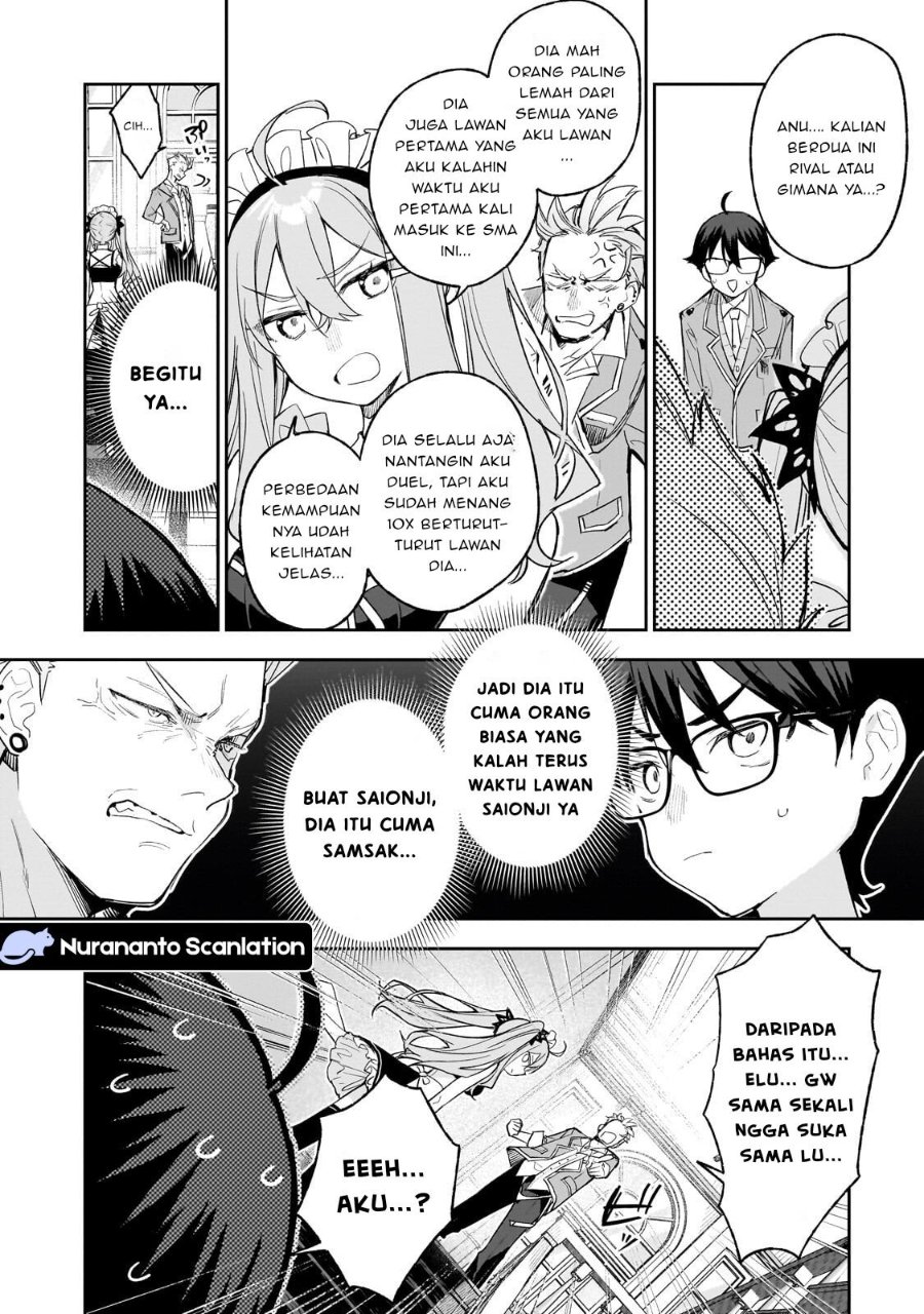 Baca Ore wa Gakuen Zunou Battle no Ensyutsuka!: Jishou Mob ga Kage kara Egaku Saikyou Shujinkou Musou Scenario - Chapter 4.3 halaman 6