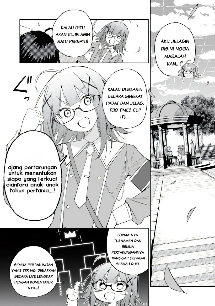 Ore wa Gakuen Zunou Battle no Ensyutsuka!: Jishou Mob ga Kage kara Egaku Saikyou Shujinkou Musou Scenario Chapter 9.1 - Page 7