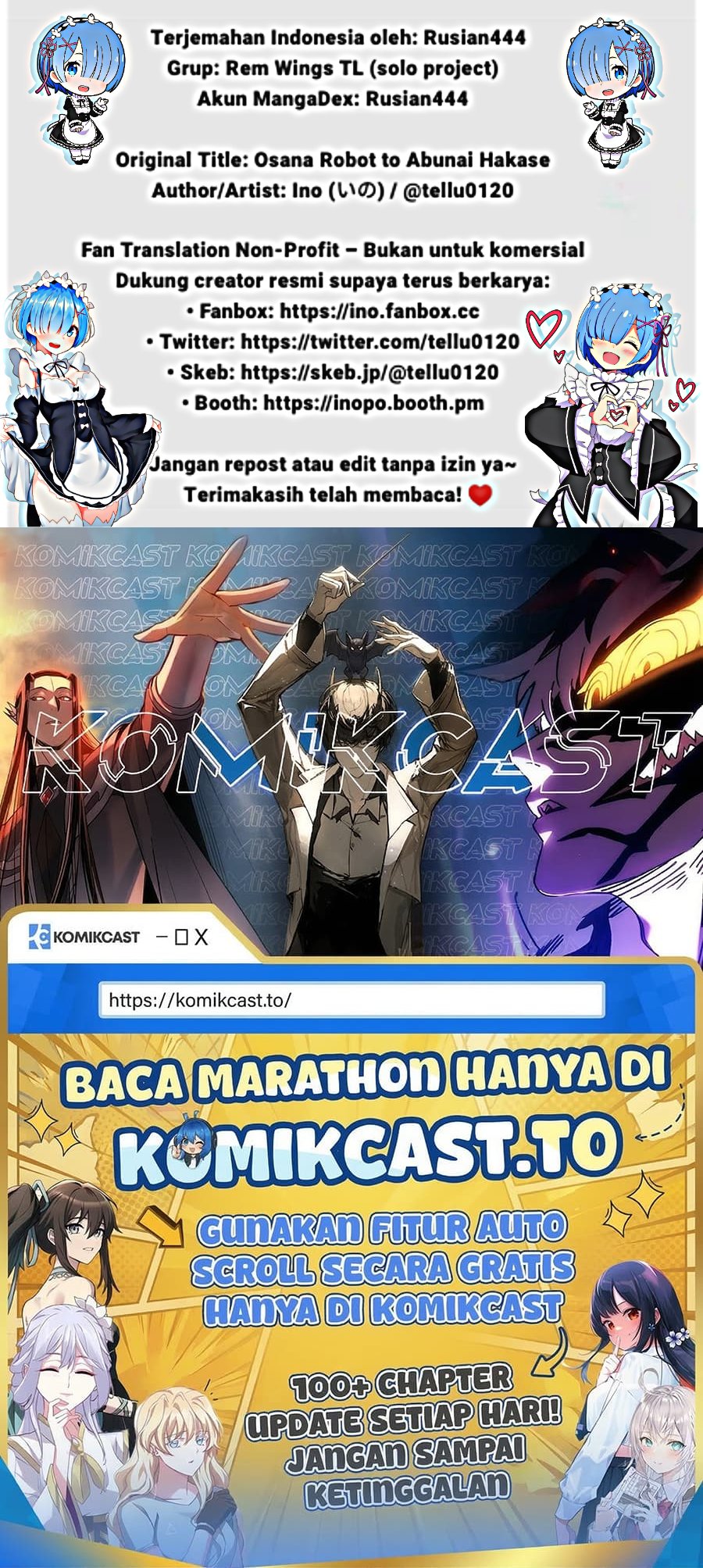 Baca Osana Robot to Abunai Hakase - Chapter 46 halaman 3