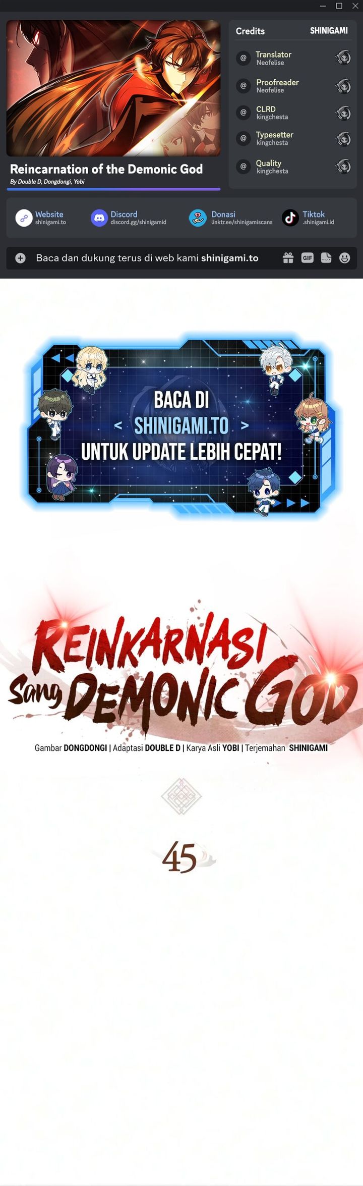 Baca Reincarnation Of The Demonic God (Reincarnation of the Divine Demon) - Chapter 45 halaman 1