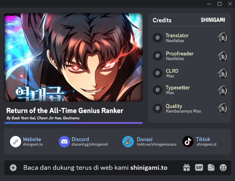 Baca Return Of The All-Time Genius Ranker - Chapter 22 halaman 1