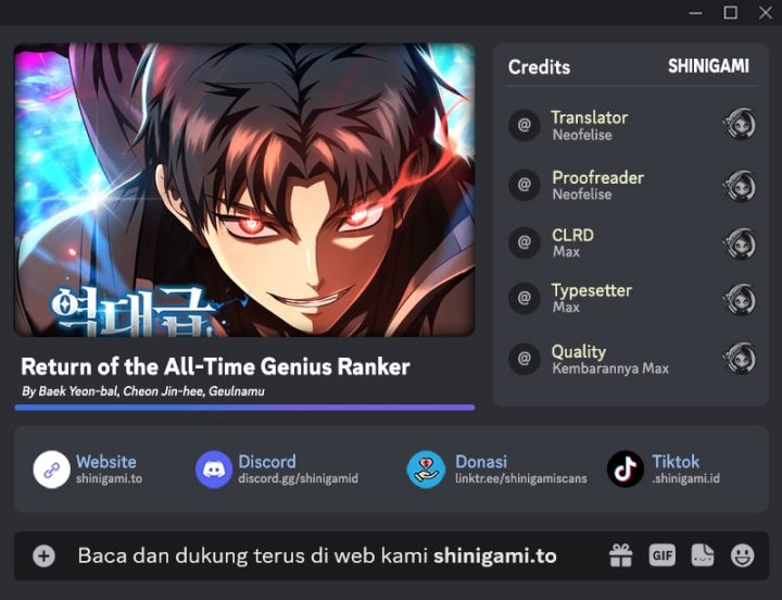 Baca Return Of The All-Time Genius Ranker - Chapter 23 halaman 1