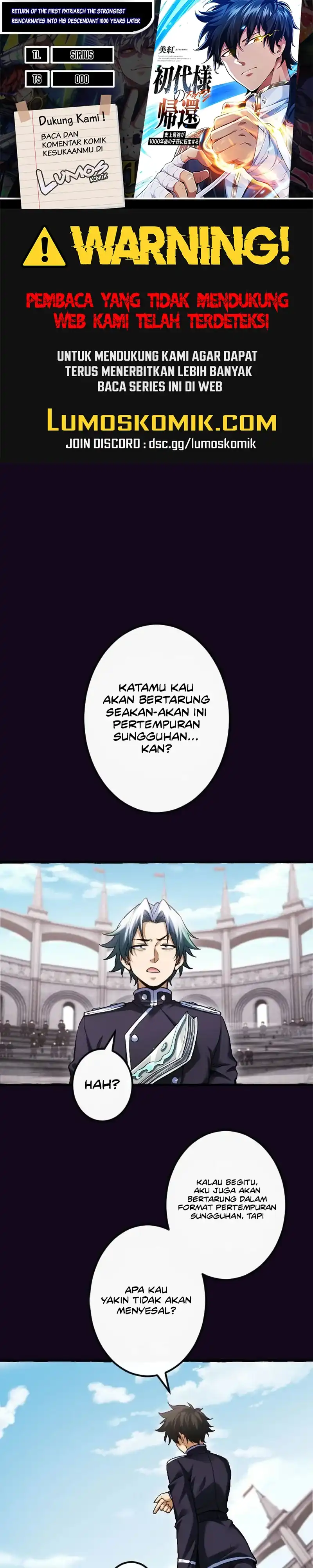 Baca Return of the First Patriarch: The Strongest Reincarnates into His Descendant 1000 Years Later - Chapter 33 halaman 1