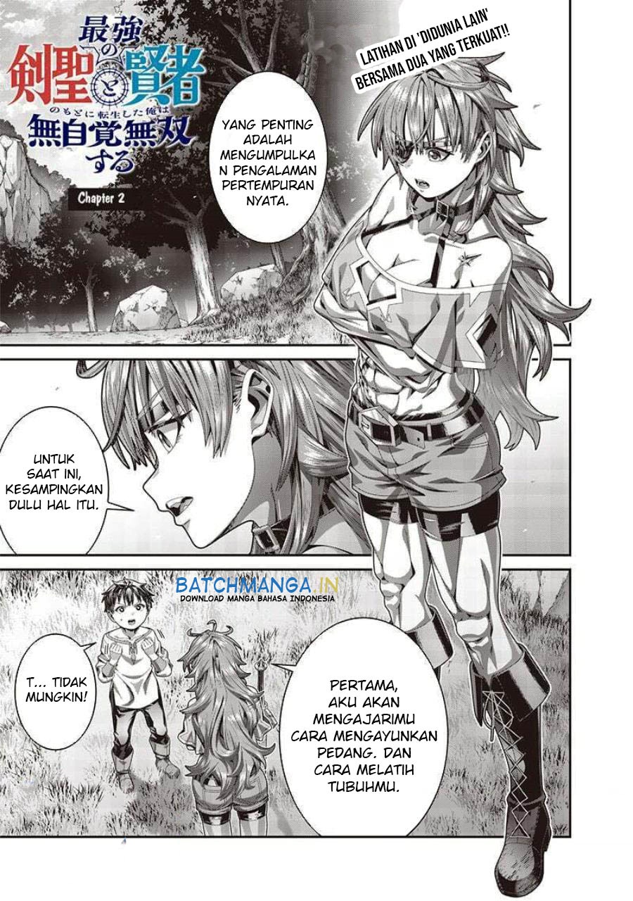 Baca Saikyou no Kensei to Kenja no moto ni Tenseishita Ore wa Mujikaku Musou suru - Chapter 2.1 halaman 2
