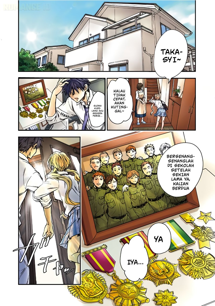 Baca Senchi Kara Kaette kita Takashi-kun. Futsuu ni Koukou Seikatsu wo Okuritai - Chapter 1 halaman 2