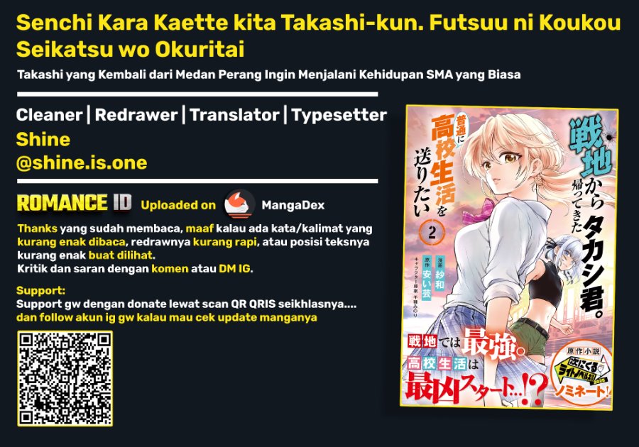 Baca Senchi Kara Kaette kita Takashi-kun. Futsuu ni Koukou Seikatsu wo Okuritai - Chapter 12 halaman 35