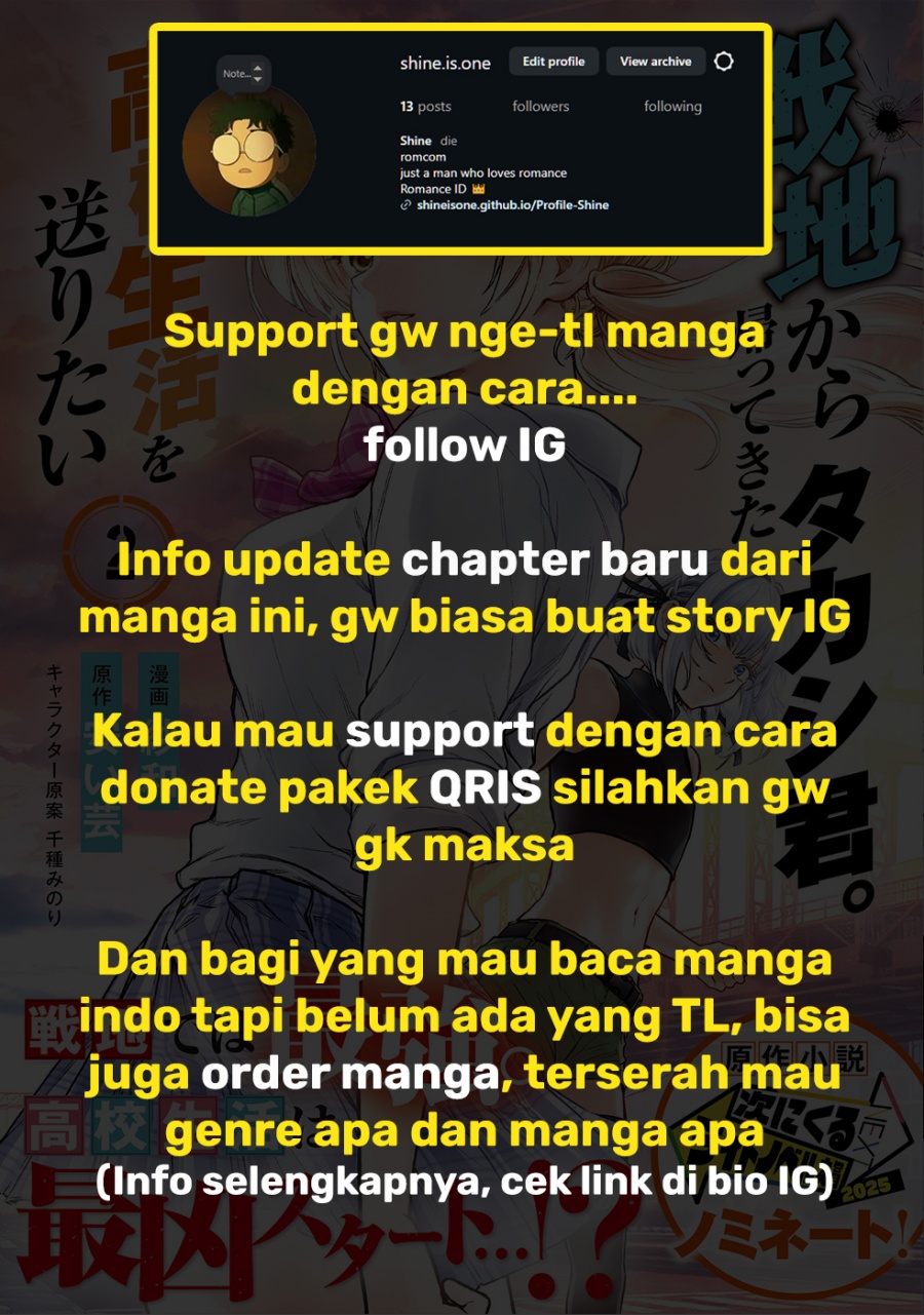 Baca Senchi Kara Kaette kita Takashi-kun. Futsuu ni Koukou Seikatsu wo Okuritai - Chapter 15 halaman 40