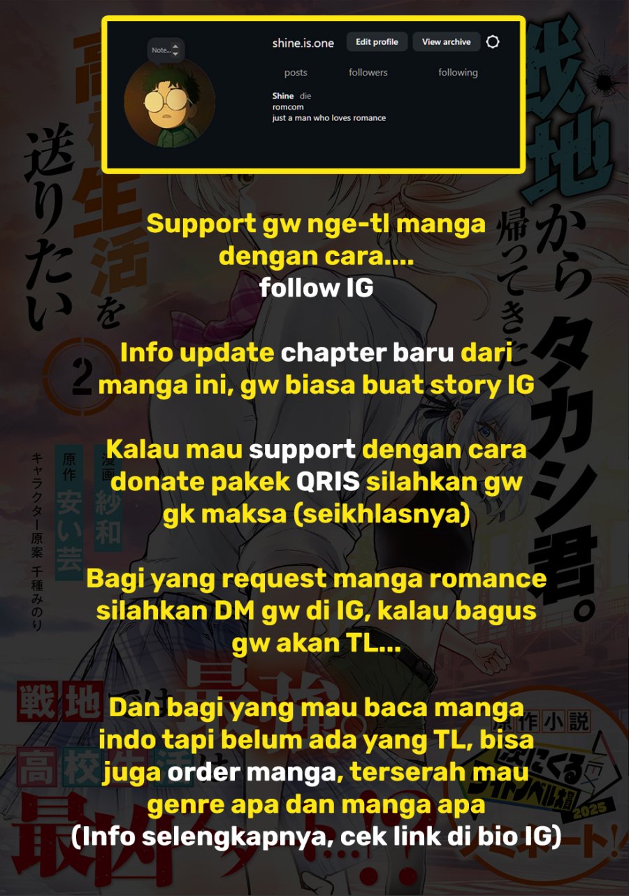 Baca Senchi Kara Kaette kita Takashi-kun. Futsuu ni Koukou Seikatsu wo Okuritai - Chapter 17 halaman 39