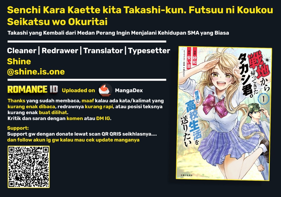 Baca Senchi Kara Kaette kita Takashi-kun. Futsuu ni Koukou Seikatsu wo Okuritai - Chapter 2 halaman 32