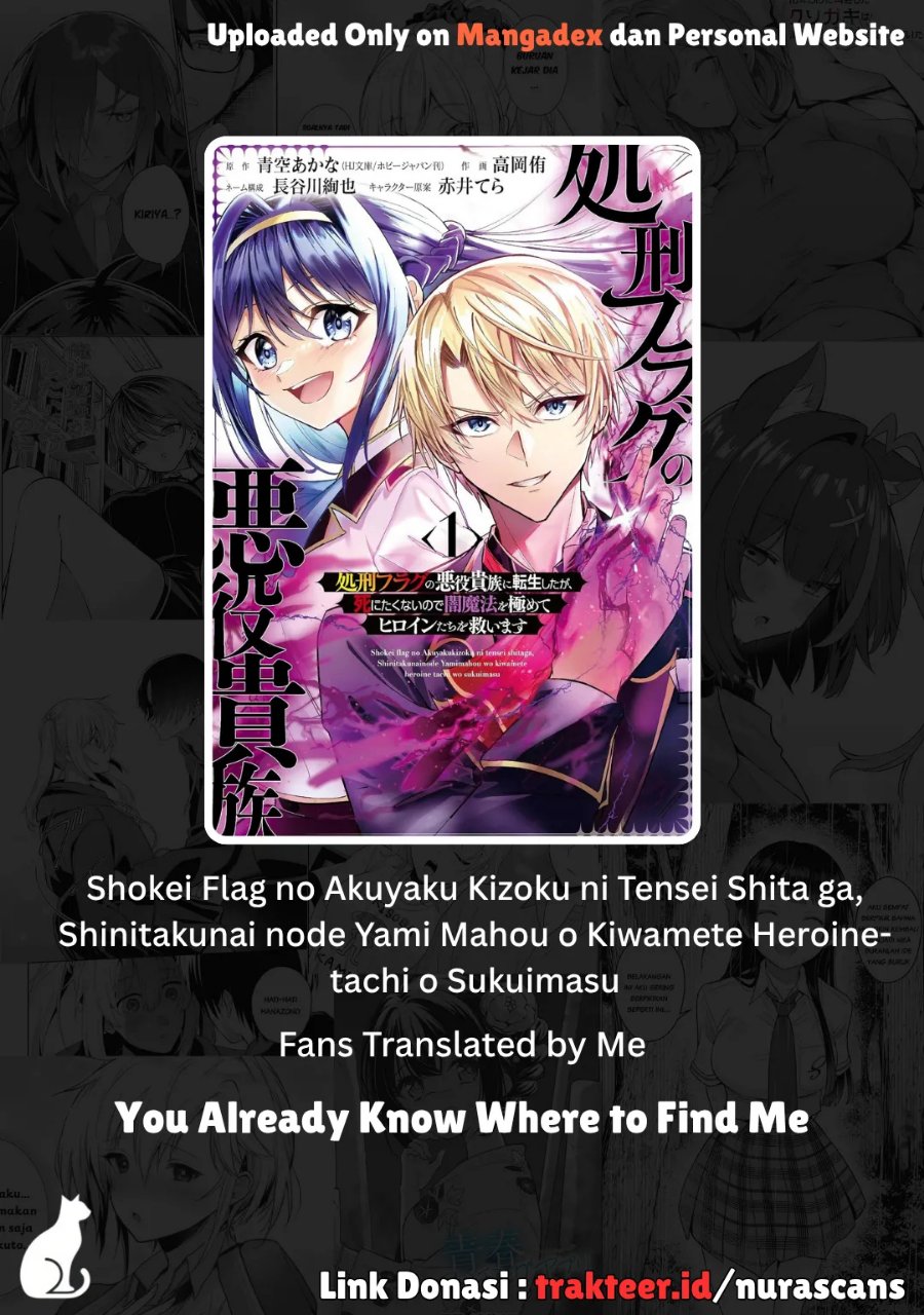 Shokei Flag No Akuyaku Kizoku Ni Tensei Shitaga, Shinitakunainode Yami Maho Wo Kiwamete Heroine Tachi Wo Sukuimasu Byojakuna Heroine Wo Care Shitara Naze Ka Ore Ga Dekiai Sareta Ken Chapter 8.1 - Page 1