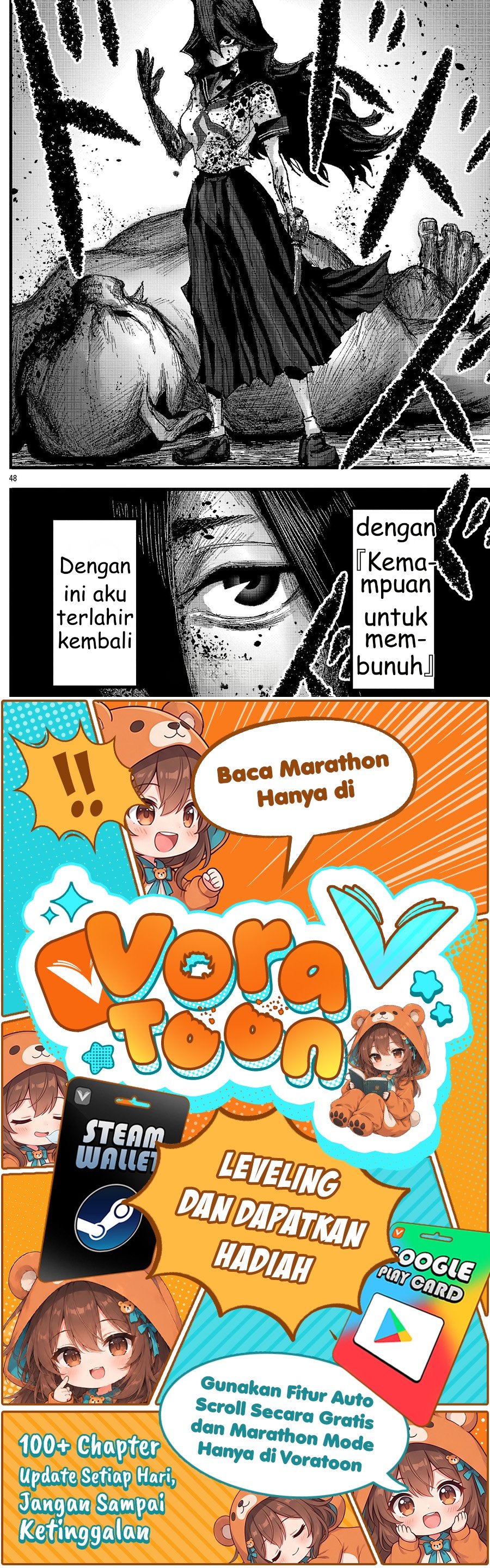 Baca Shoujo wa Isekai de “Satsuriku no Sainou” ni Mezameru Chapter 1 Bahasa Indonesia page 100
