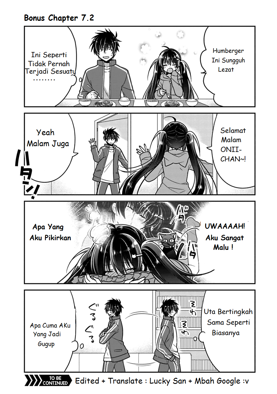 Baca Siscon Ani to Brocon Imouto ga Shoujiki ni Nattara - Chapter 7.2 halaman 1